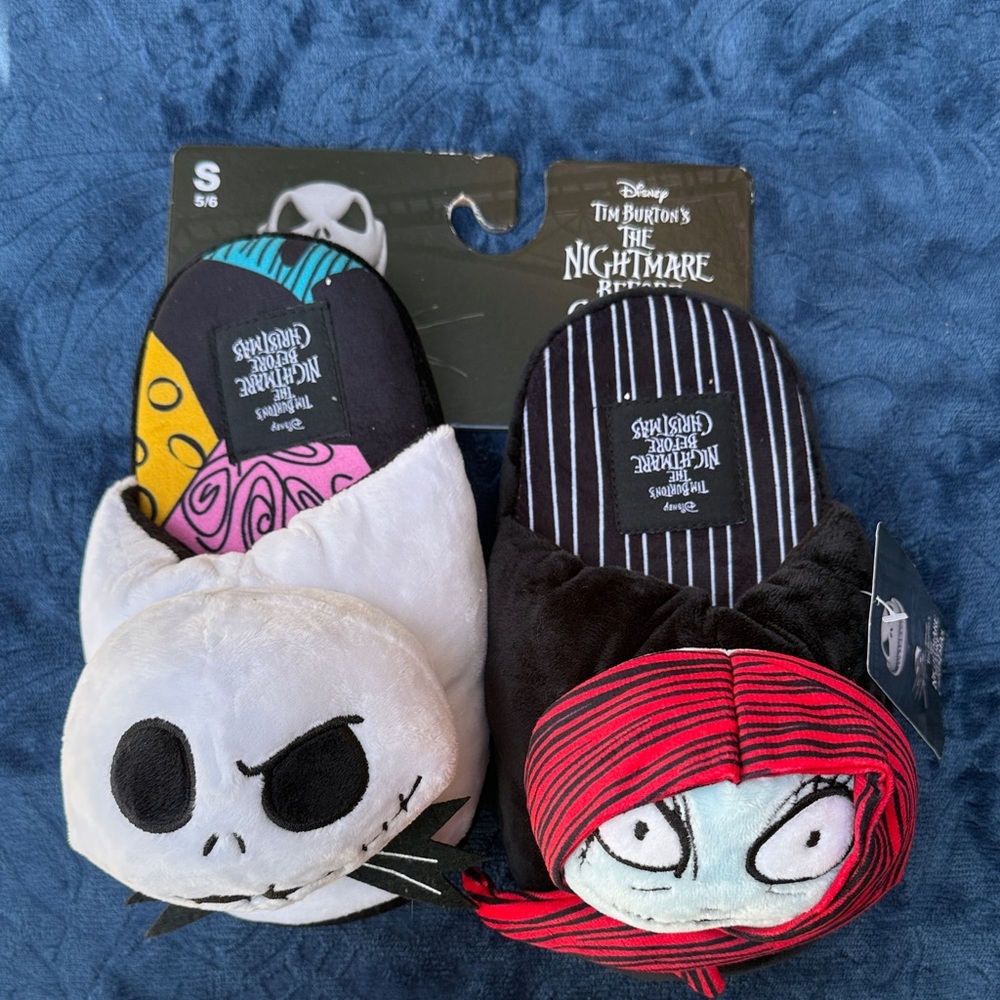 Disney Black and White Nightmare Before Christmas Slippers